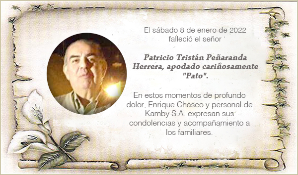 Condolencias por el fallecimiento Patricio Tristán Peñaranda Herrera
