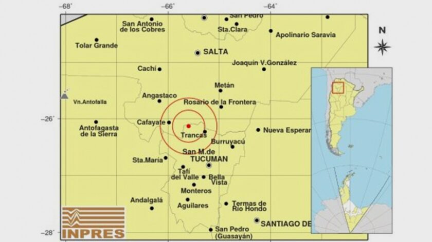 Un fuerte sismo sacudió la provincia de Tucumán: sin víctimas ni daños materiales