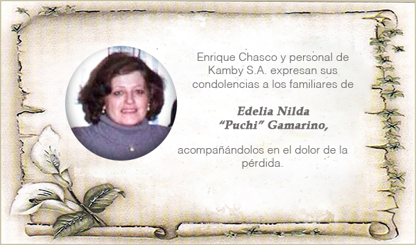 Condolencias por el fallecimiento de Edelia Nilda “Puchi” Gamarino