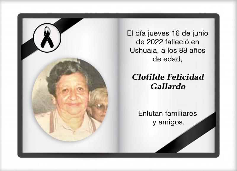 Fallecimiento | Clotilde Felicidad Gallardo