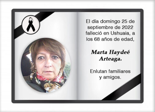 Fallecimiento | Marta Haydeé Arteaga.
