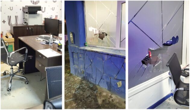 Las oficinas de Tarjeta + U fue blanco de vandalismo