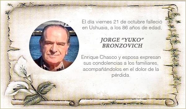 Condolencias por el fallecimiento de Jorge “Yuko” Bronzovich