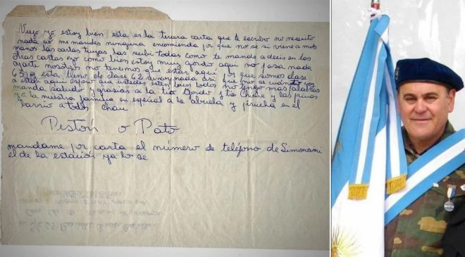 Halló una carta que envió desde Malvinas en un sitio de subastas inglés: “Quiero recuperarla y dársela a mis padres”