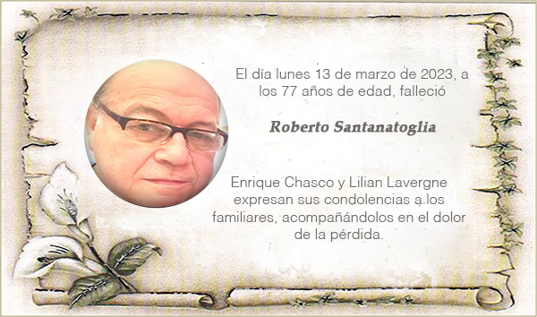 Condolencias por el fallecimiento de Roberto Santanatoglia