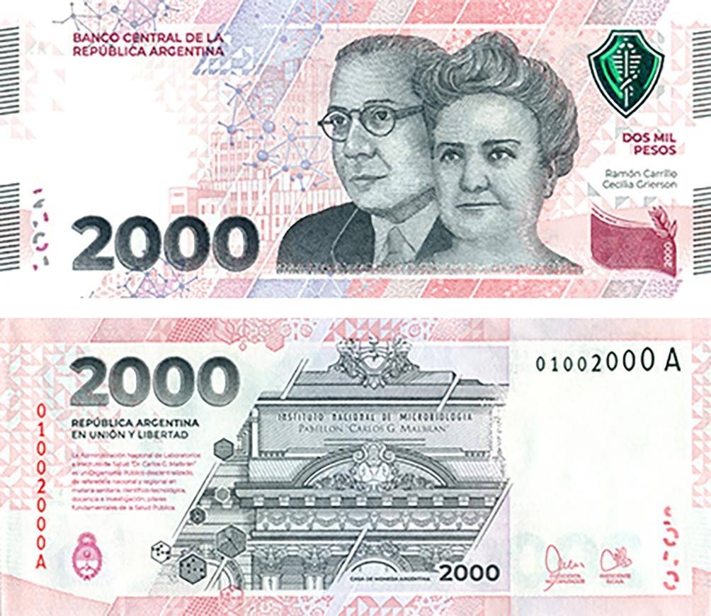 El Banco Central puso en circulación el billete conmemorativo de 2000 pesos