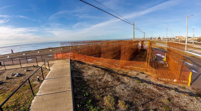 Comenzó la 2da. etapa de la construcción del muro costero en Río Grande