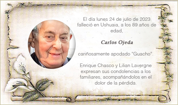 Condolencias por el fallecimiento de Carlos “Guacho” Ojeda