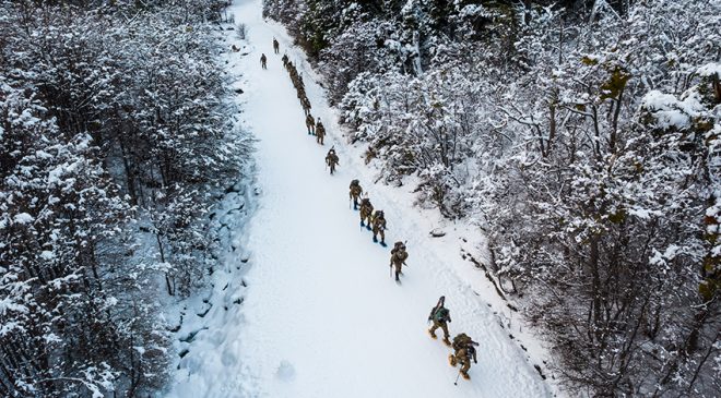 Unidades de la Fuerza de Infantería de Marina Austral se adiestraron en ambiente de clima frío
