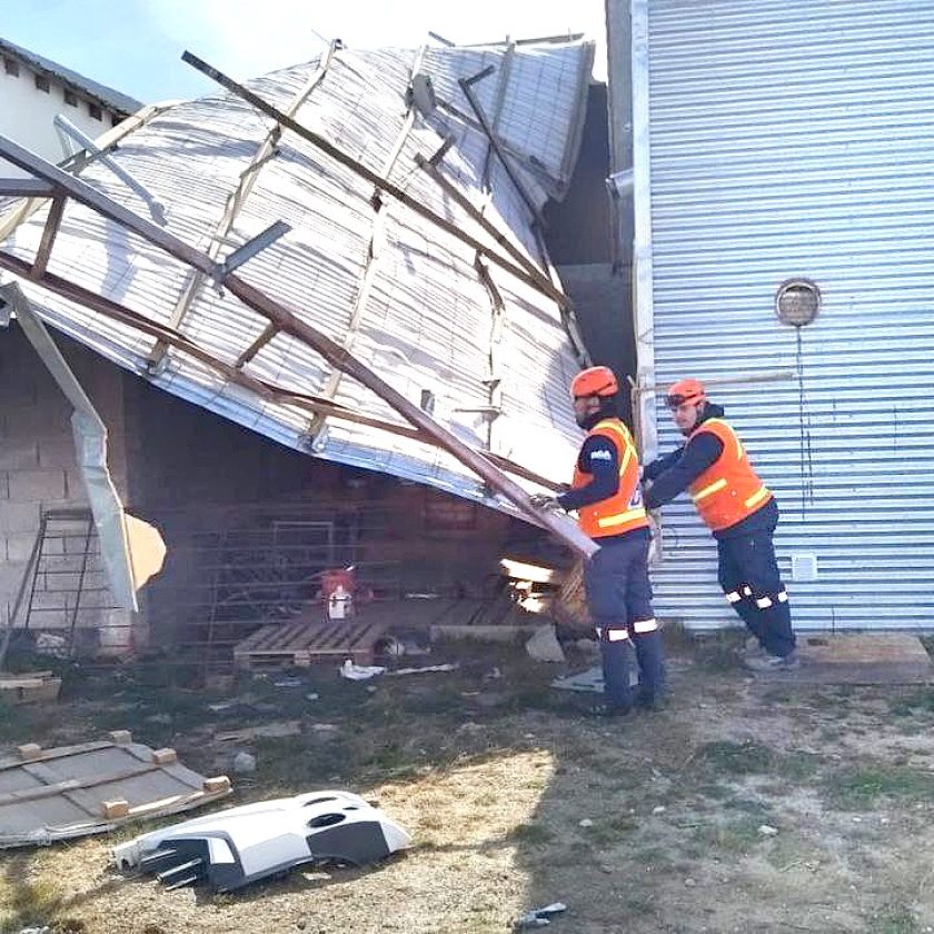 Viento de 120 Km/h arrancó techos en Río Grande