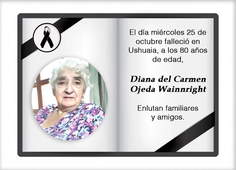 Fallecimiento | Diana del Carmen Ojeda Wainnright