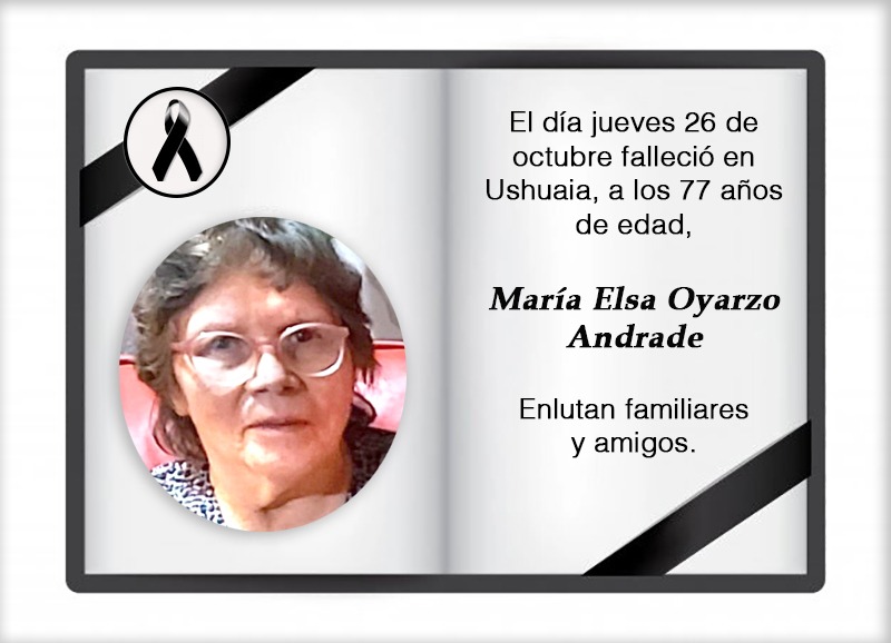 Fallecimiento | María Elsa Oyarzo Andrade