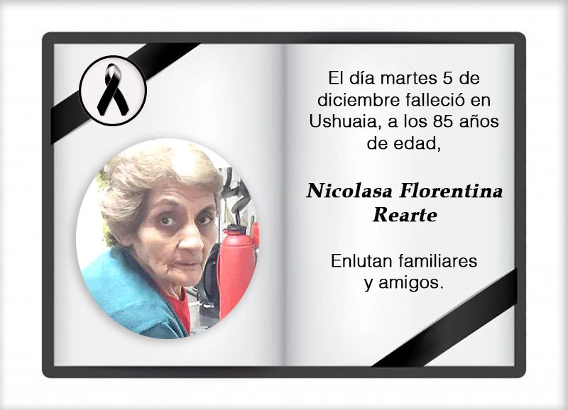 Fallecimiento | Nicolasa Florentina Rearte