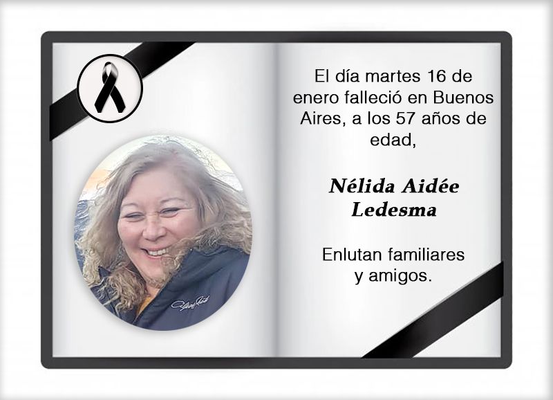 Fallecimiento | Nélida Aidée Ledesma