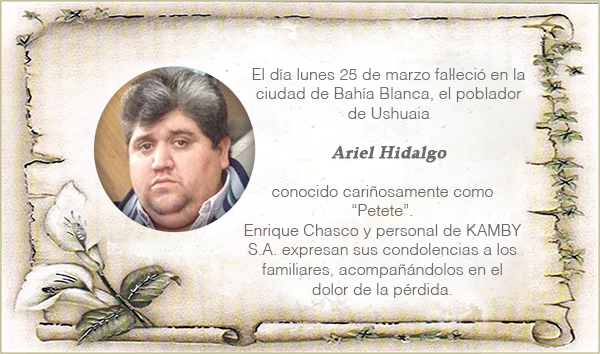 Condolencias por el fallecimiento de Ariel Petete Hidalgo
