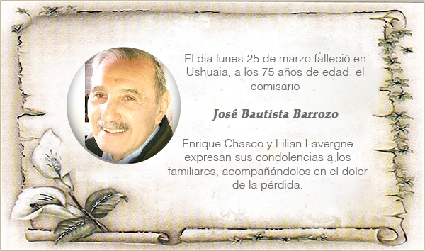 Condolencias por el fallecimiento de José Bautista Barrozo