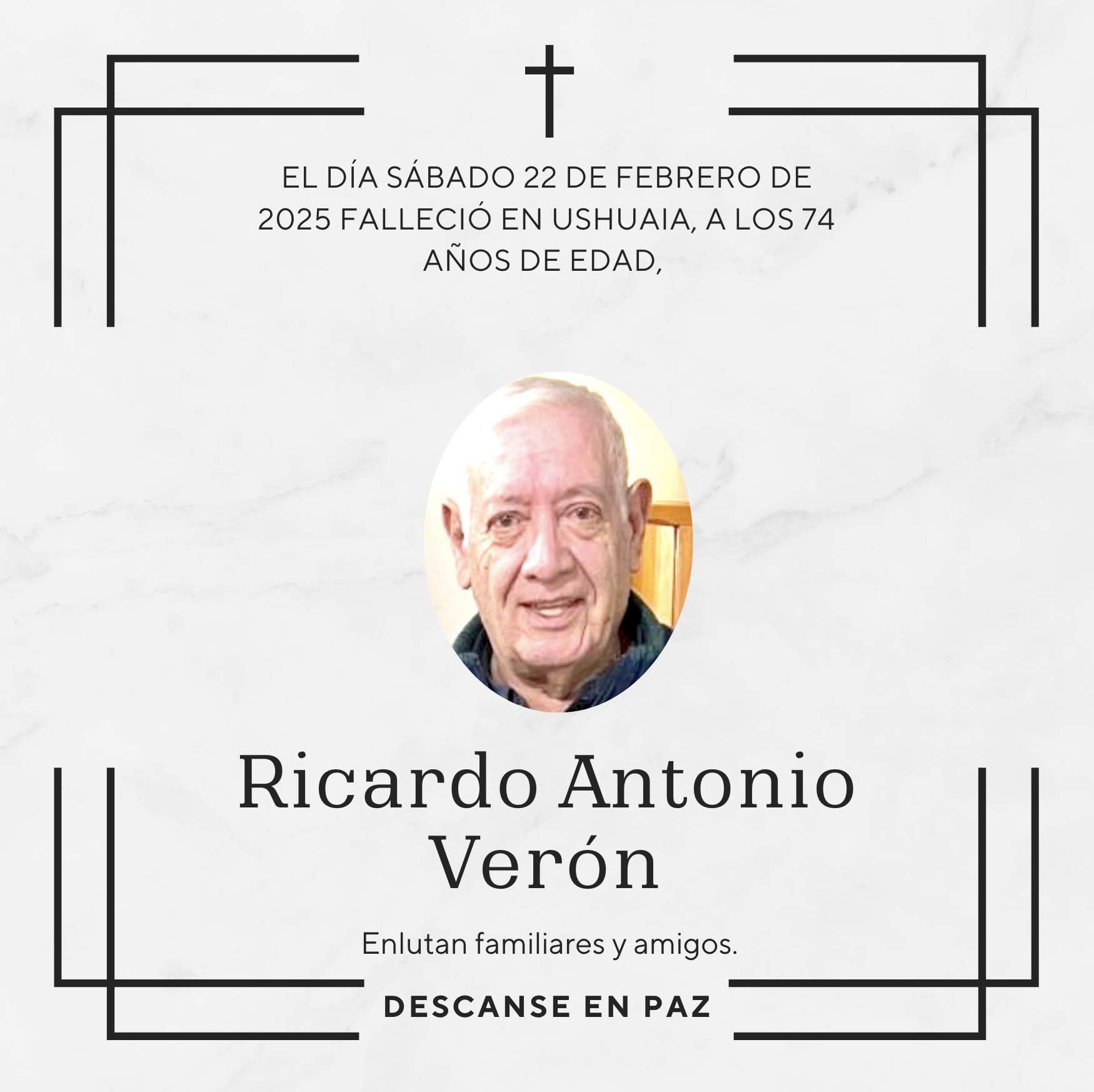 Fallecimiento | Ricardo Antonio Verón