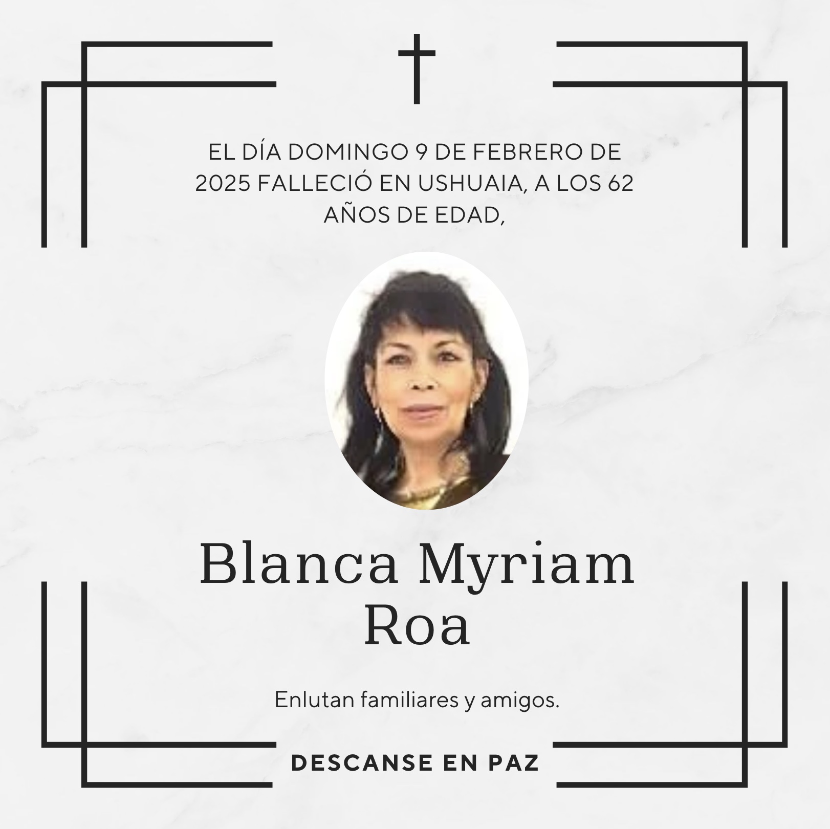 Fallecimiento | Blanca Myriam Roa.