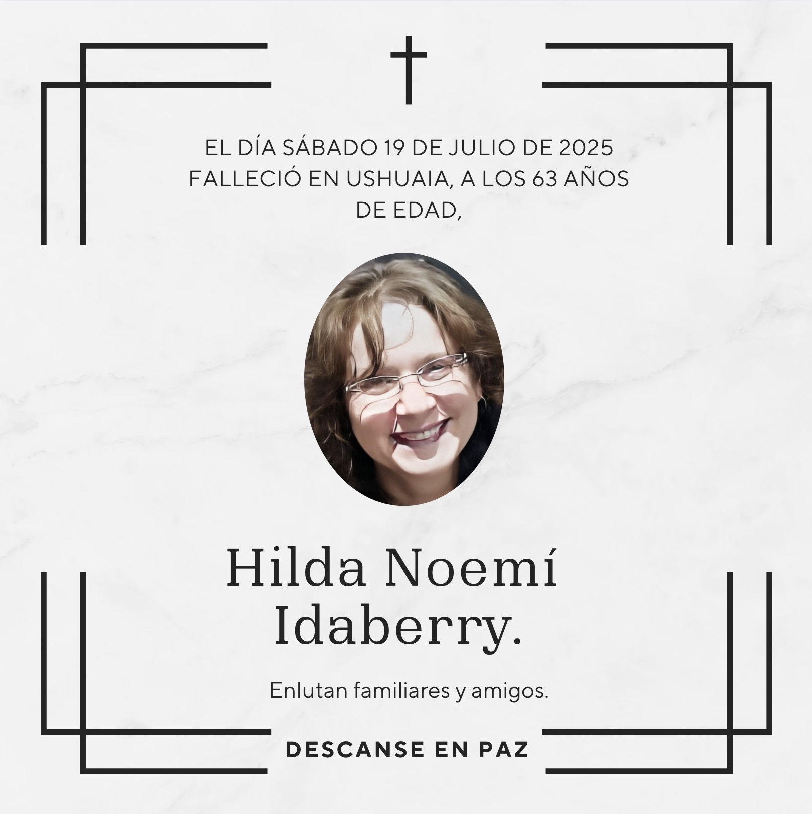 Fallecimiento | Hilda Noemí Idaberry..