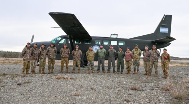 Una aeronave del Ejército Argentino realizó un operativo técnico y de reconocimiento en Tolhuin
