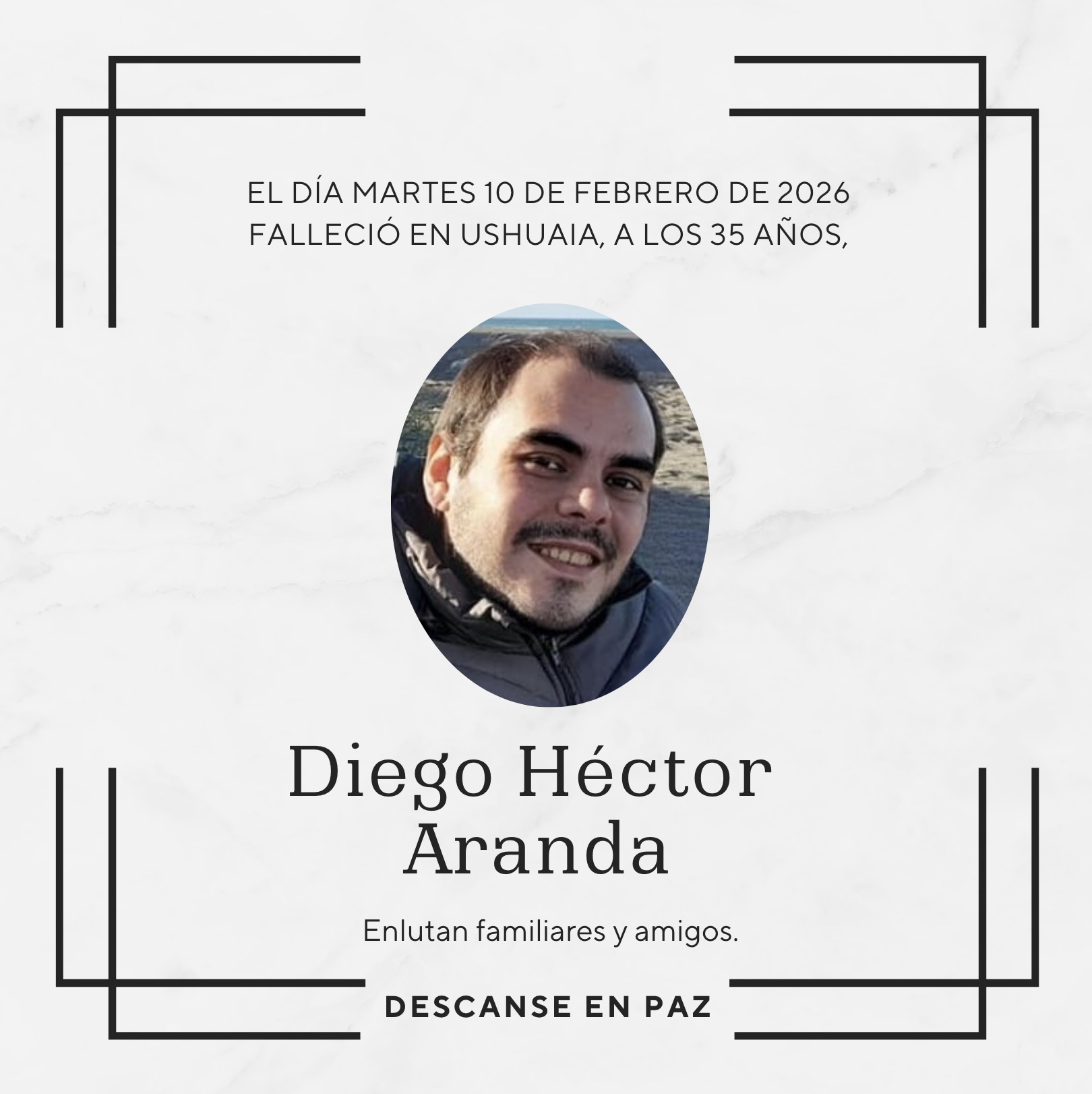Fallecimiento | Diego Héctor Aranda.