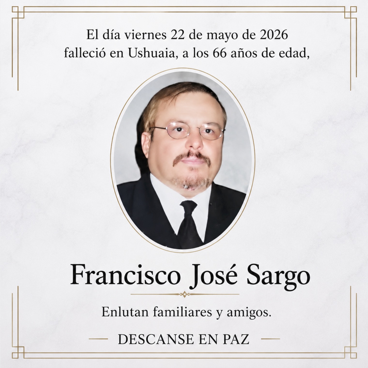 Fallecimiento | Francisco José Sargo