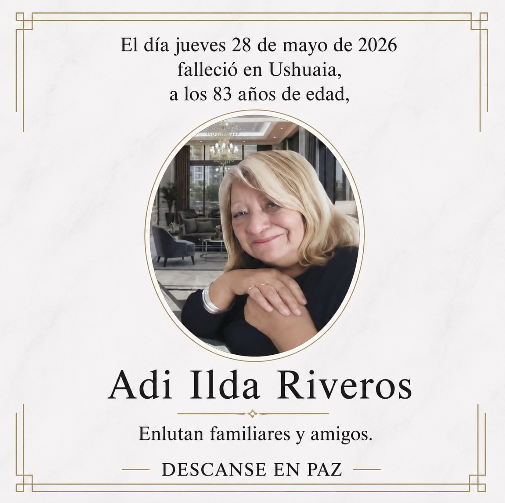 Fallecimiento | Adi Ilda Riveros