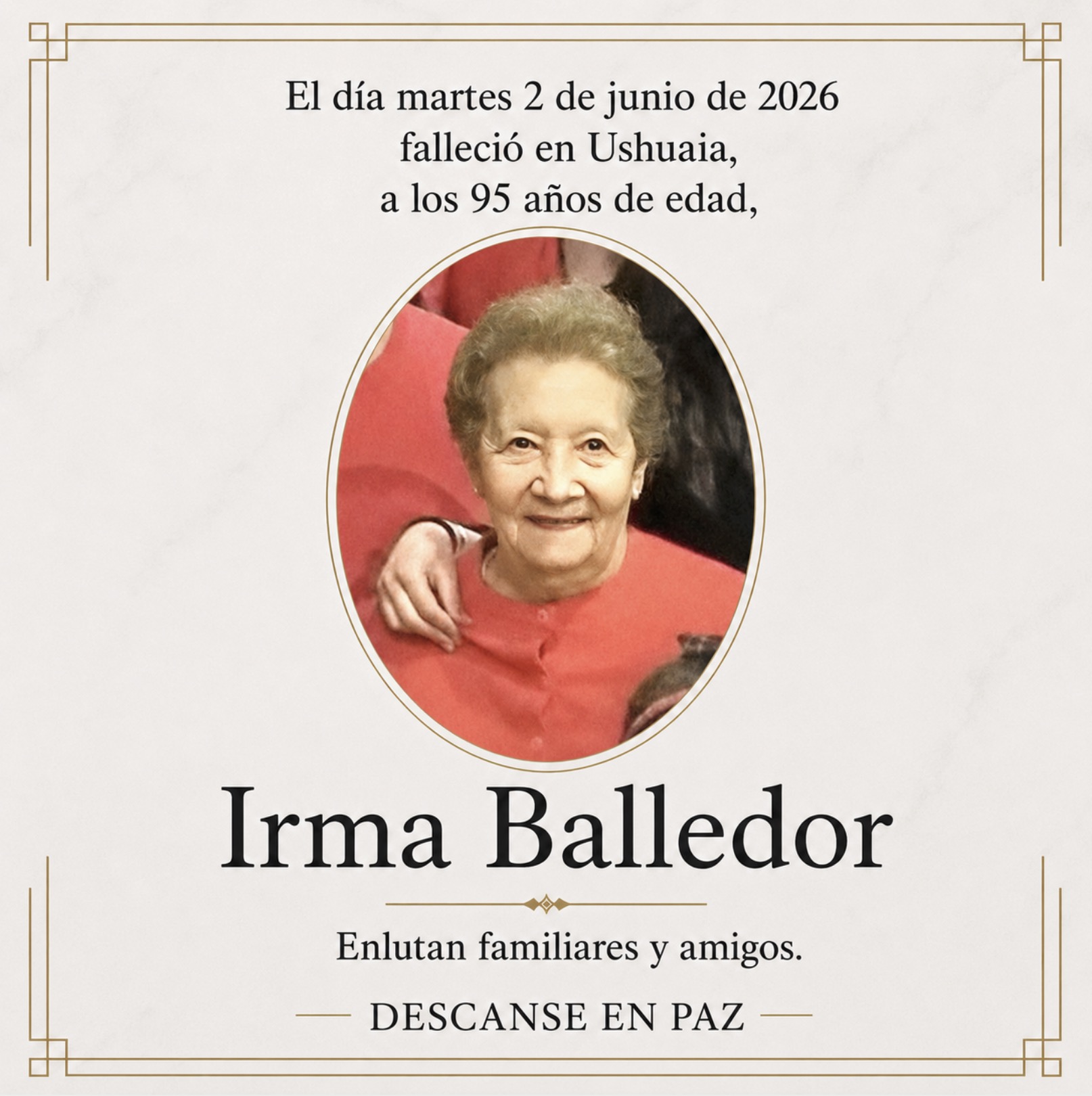 Fallecimiento | Irma Balledor