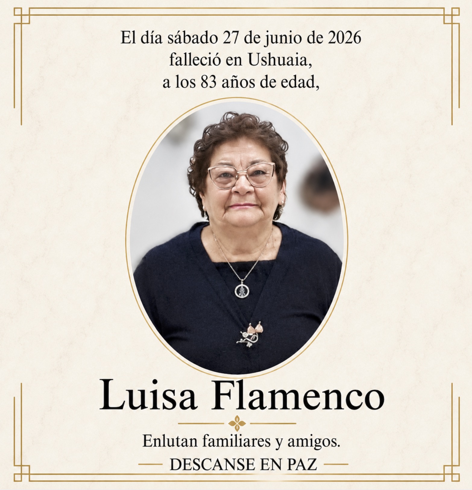 Fallecimiento | Luisa Flamenco
