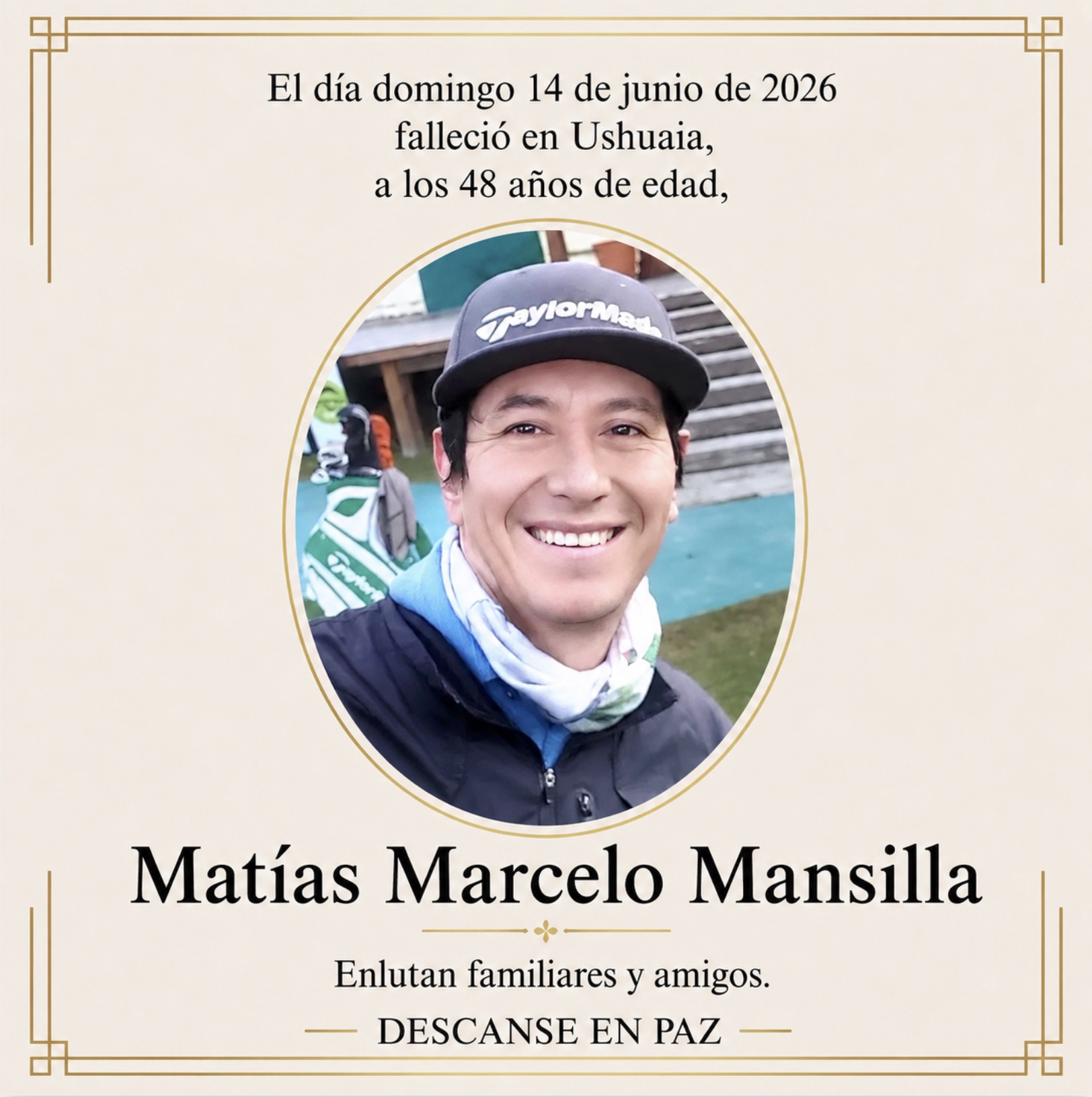 Fallecimiento | Matías Marcelo Mansilla.