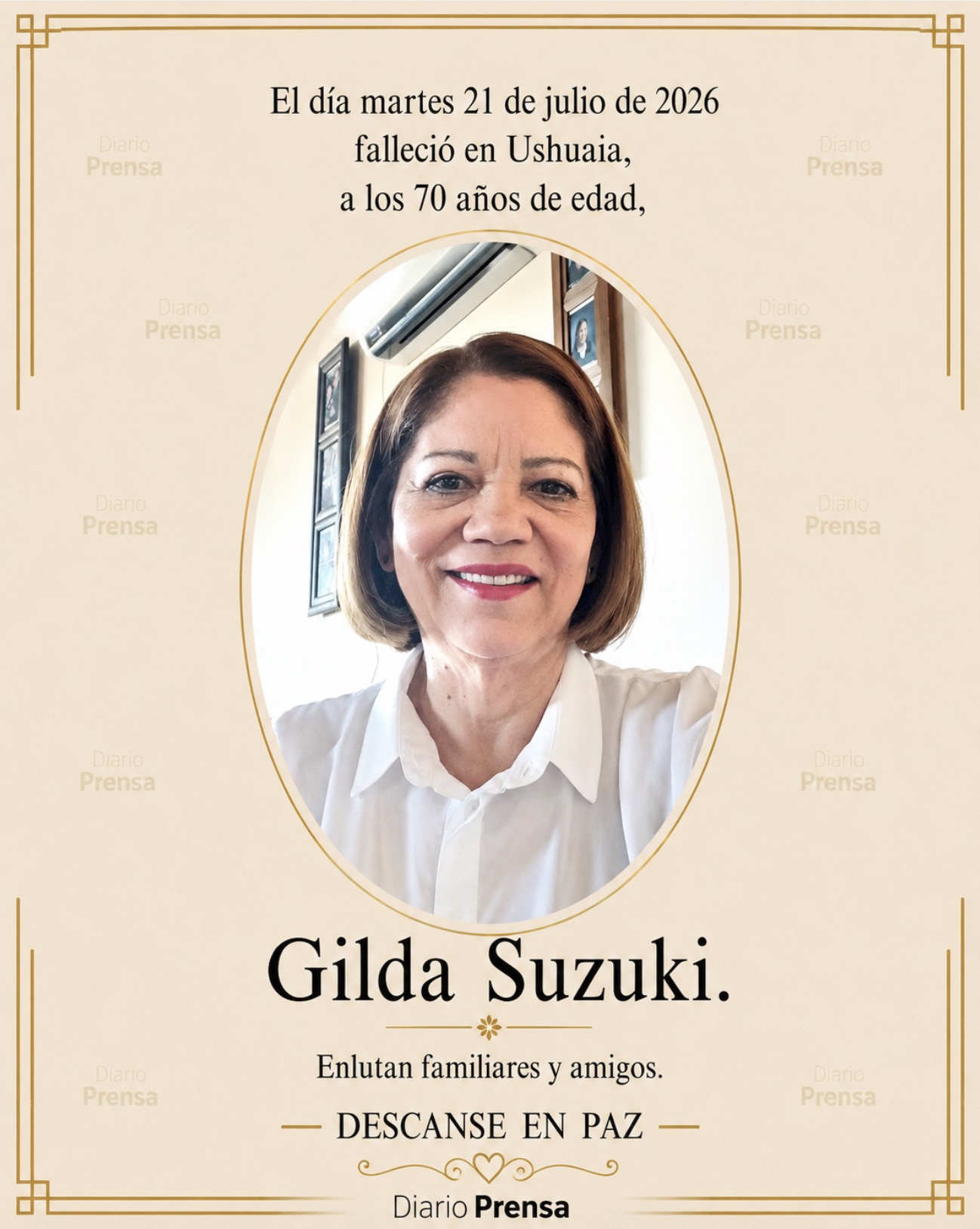 Fallecimiento | Gilda Suzuki.