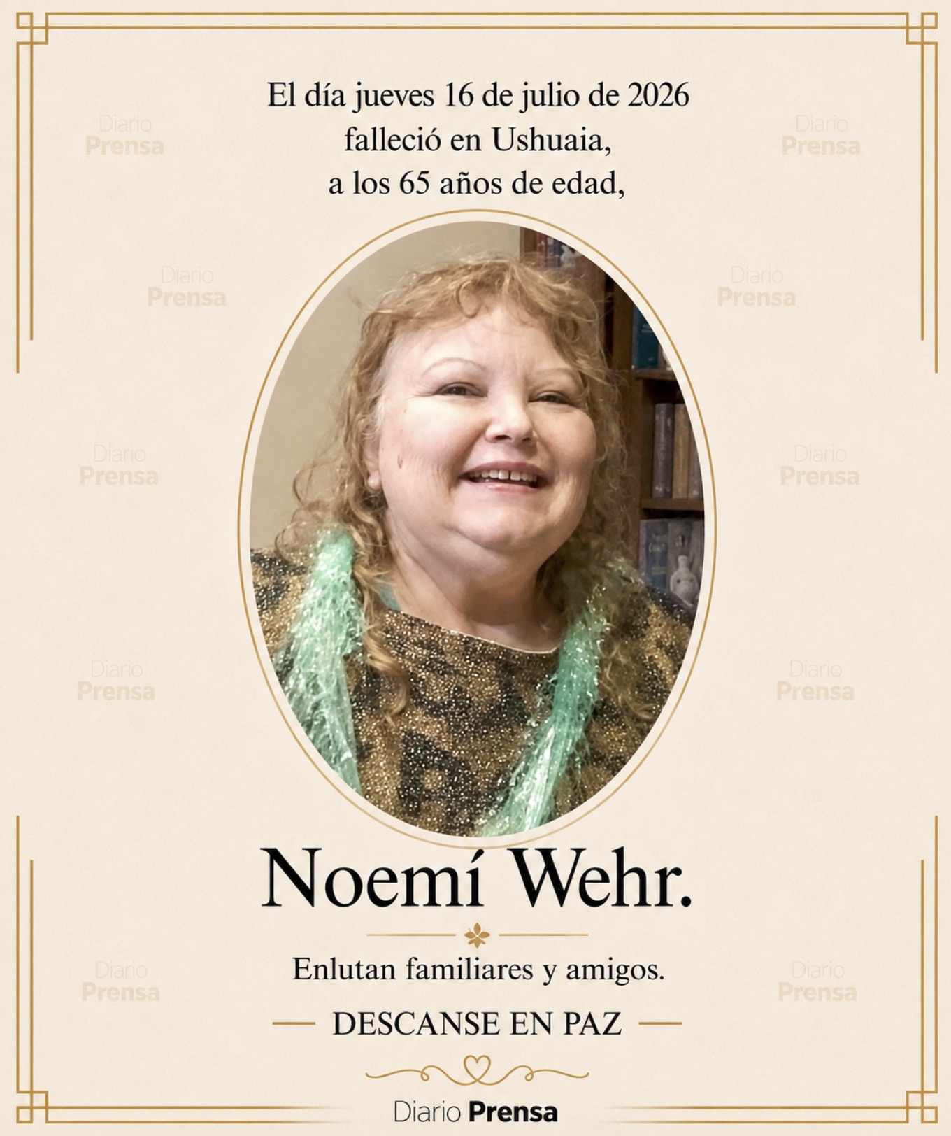 Fallecimieno | Noemí Wehr.