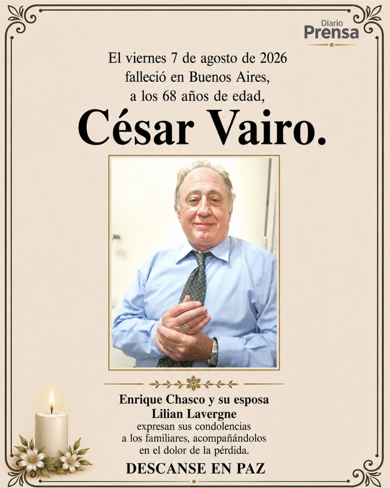 Condolencias | César Vairo