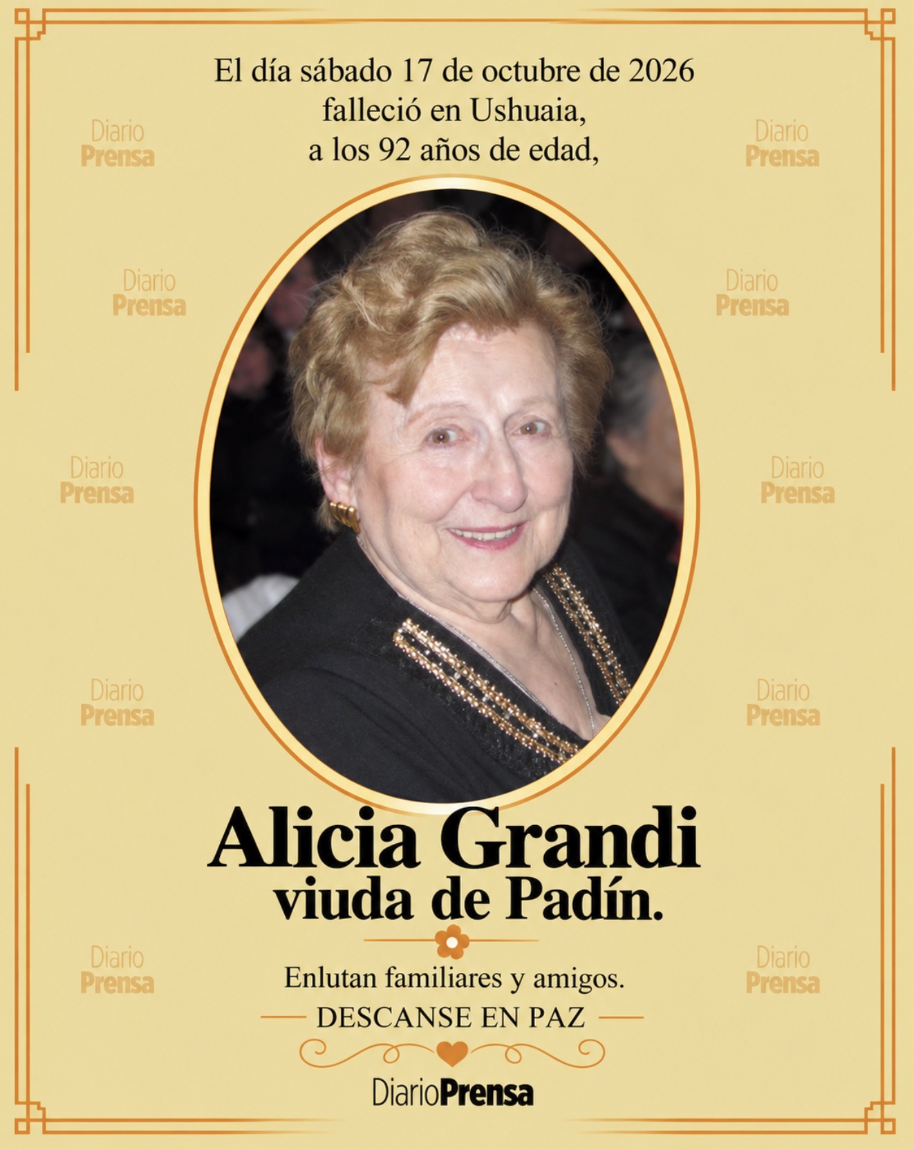 Fallecimiento | Alicia Grandi