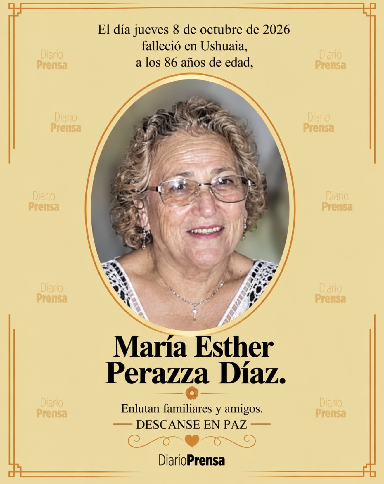 Fallecimiento | María Esther Perazza Díaz