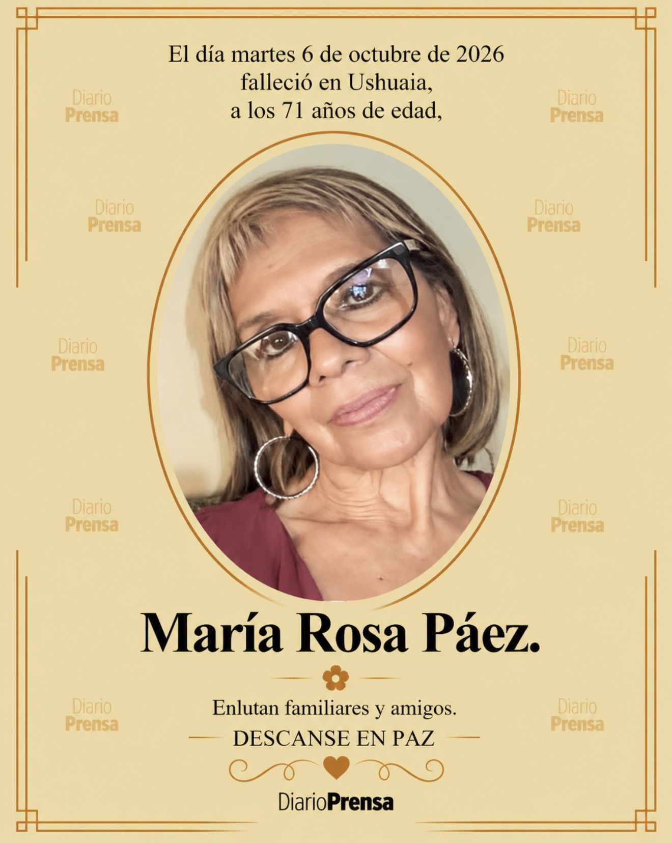 Fallecimiento | María Rosa Páez